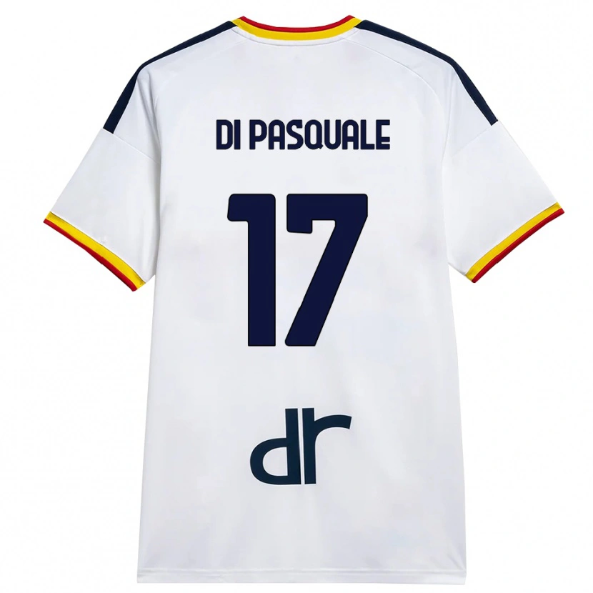 Danxen Enfant Maillot Alessandro Di Pasquale #17 Blanc Jaune Rouge Tenues Extérieur 2026/27 T-Shirt