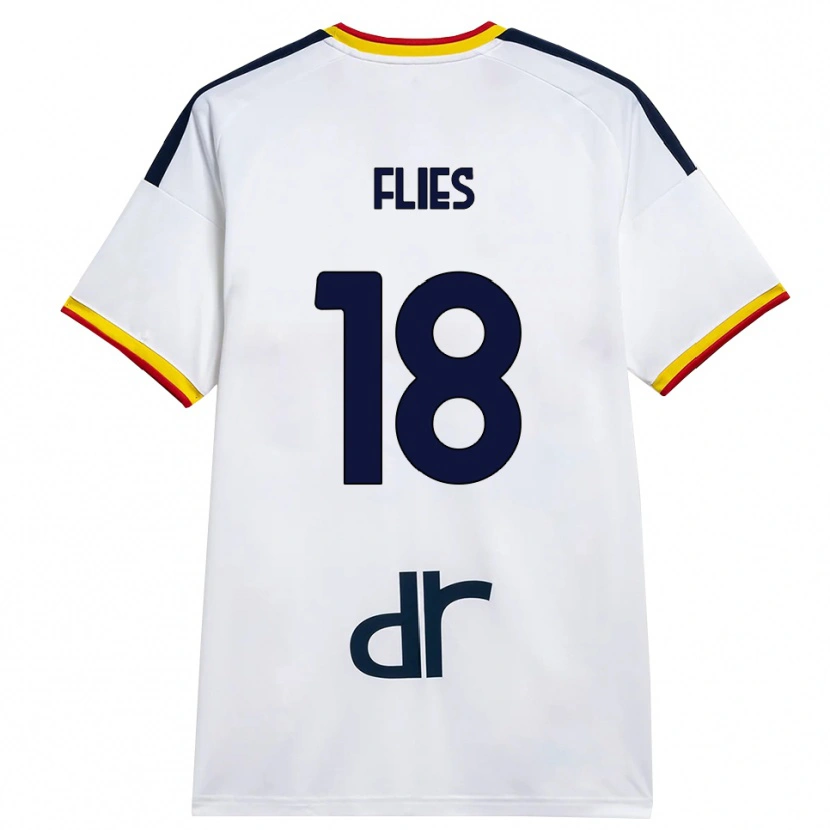 Danxen Enfant Maillot Jarne Flies #18 Blanc Jaune Rouge Tenues Extérieur 2026/27 T-Shirt