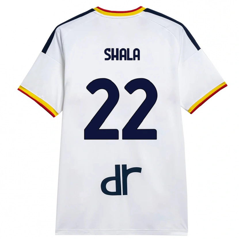 Danxen Enfant Maillot Erlis Shala #22 Blanc Jaune Rouge Tenues Extérieur 2026/27 T-Shirt