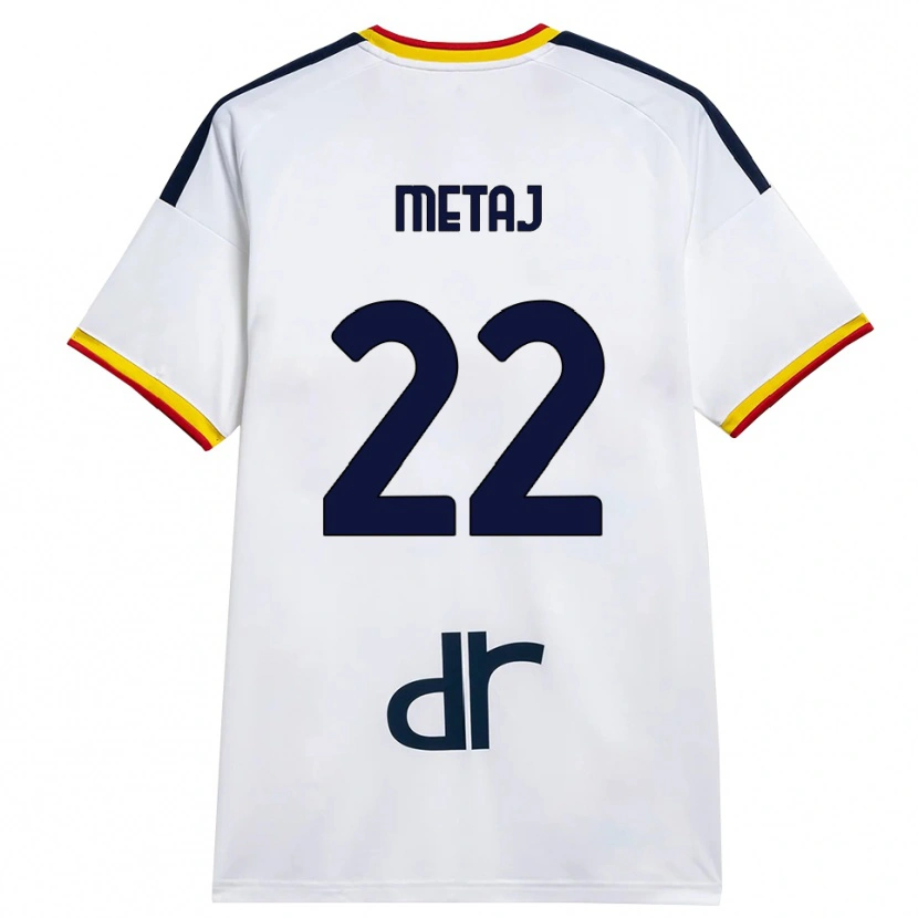 Danxen Enfant Maillot Dejvi Metaj #22 Blanc Jaune Rouge Tenues Extérieur 2026/27 T-Shirt