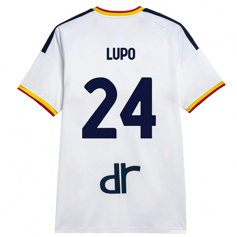 Danxen Enfant Maillot Christian Lupo #24 Blanc Jaune Rouge Tenues Extérieur 2026/27 T-Shirt