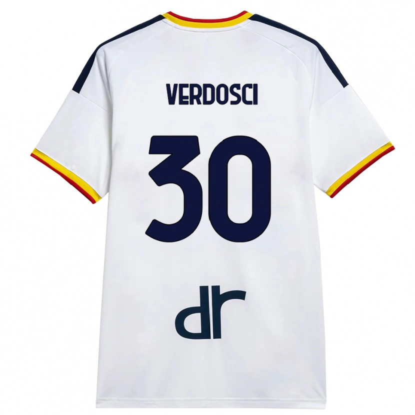 Danxen Enfant Maillot Simone Verdosci #30 Blanc Jaune Rouge Tenues Extérieur 2026/27 T-Shirt