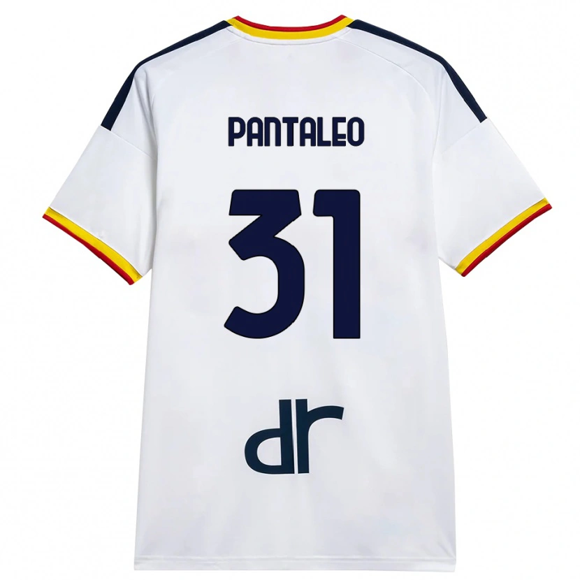 Danxen Enfant Maillot Dario Pantaleo #31 Blanc Jaune Rouge Tenues Extérieur 2026/27 T-Shirt