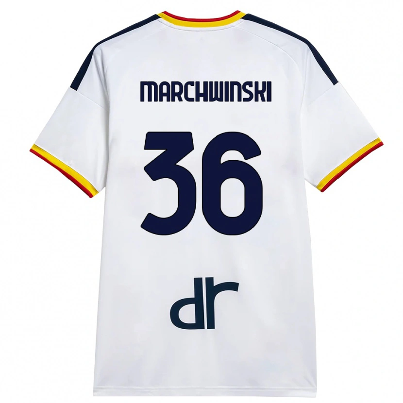 Danxen Enfant Maillot Filip Marchwinski #36 Blanc Jaune Rouge Tenues Extérieur 2026/27 T-Shirt