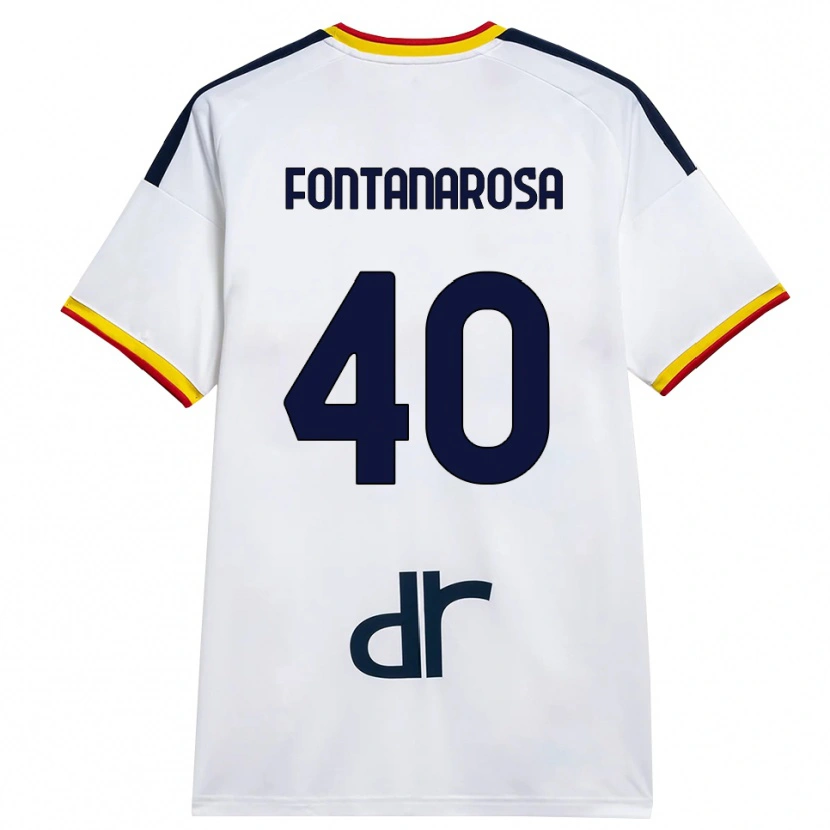 Danxen Enfant Maillot Andrea Fontanarosa #40 Blanc Jaune Rouge Tenues Extérieur 2026/27 T-Shirt
