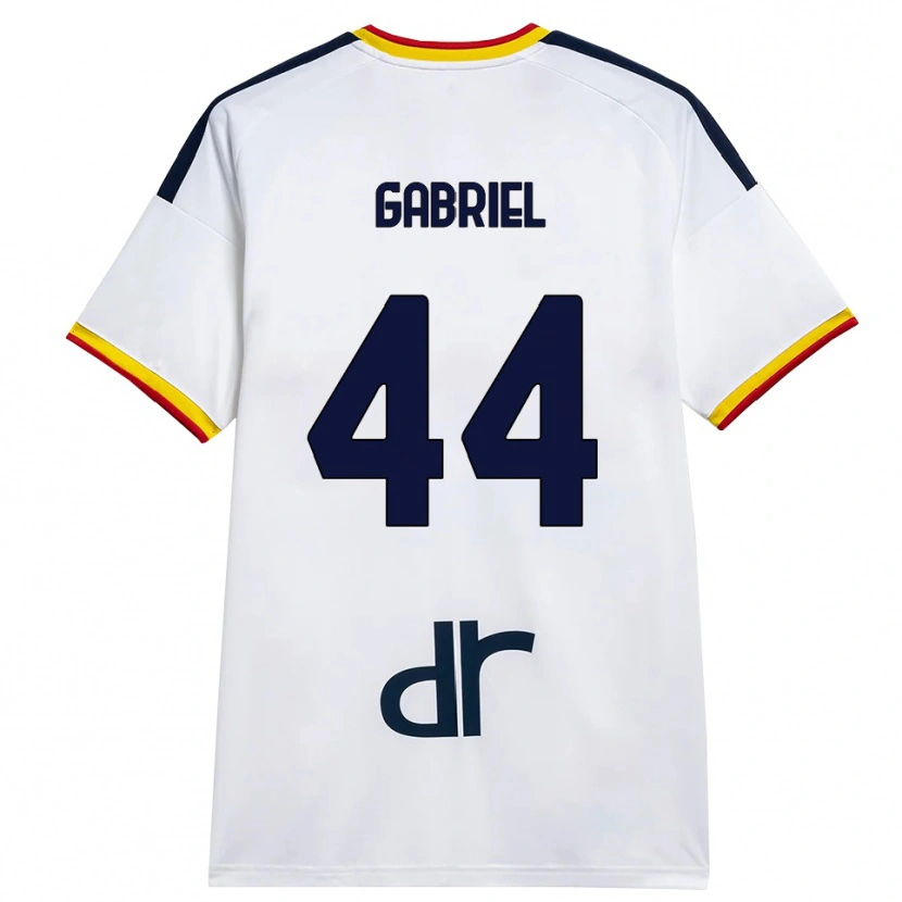 Danxen Enfant Maillot Tiago Gabriel #44 Blanc Jaune Rouge Tenues Extérieur 2026/27 T-Shirt