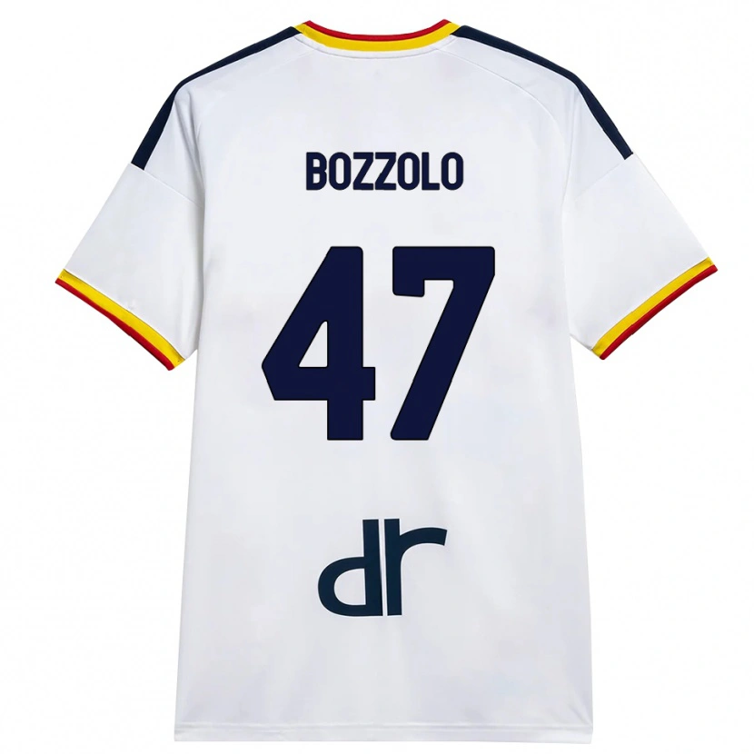 Danxen Enfant Maillot Alessandro Bozzolo #47 Blanc Jaune Rouge Tenues Extérieur 2026/27 T-Shirt