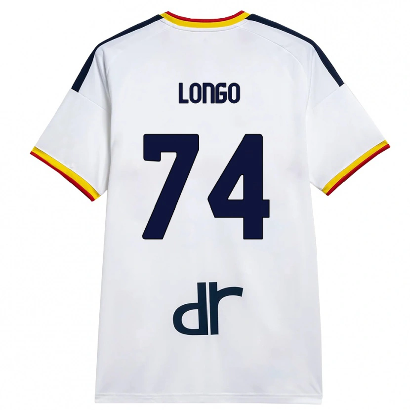 Danxen Enfant Maillot Francesco Longo #74 Blanc Jaune Rouge Tenues Extérieur 2026/27 T-Shirt