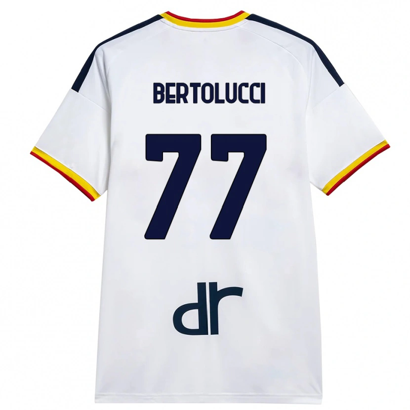 Danxen Enfant Maillot Sandro Bertolucci #77 Blanc Jaune Rouge Tenues Extérieur 2026/27 T-Shirt