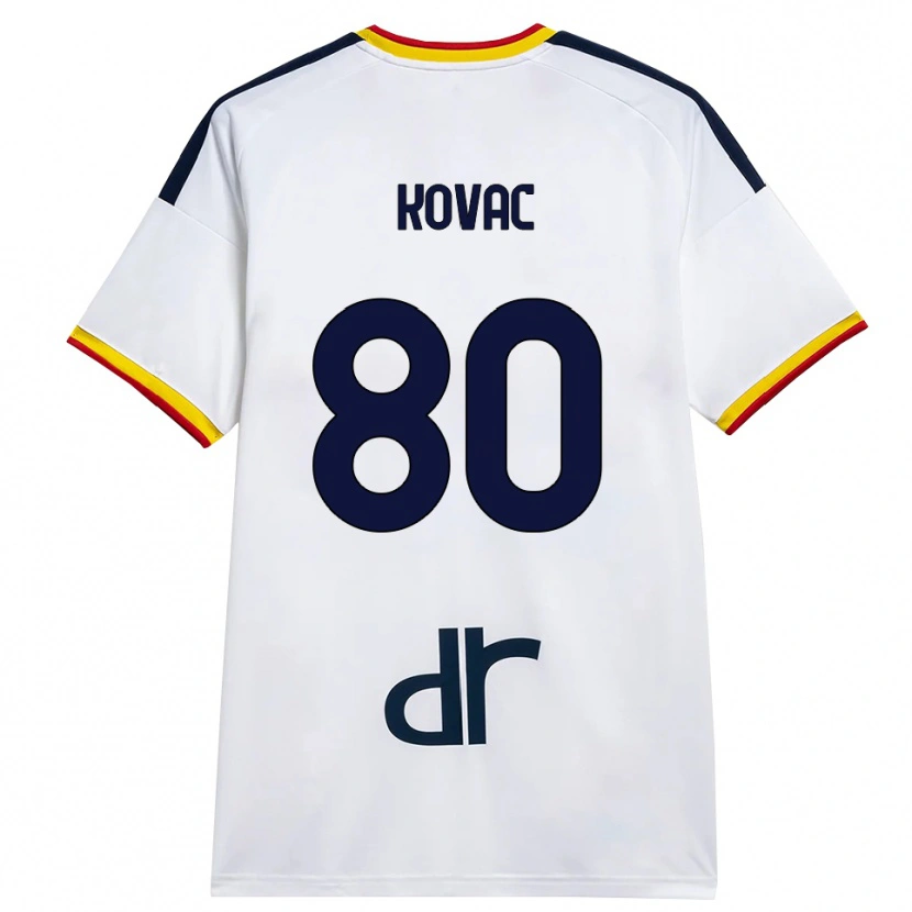 Danxen Enfant Maillot Niko Kovač #80 Blanc Jaune Rouge Tenues Extérieur 2026/27 T-Shirt