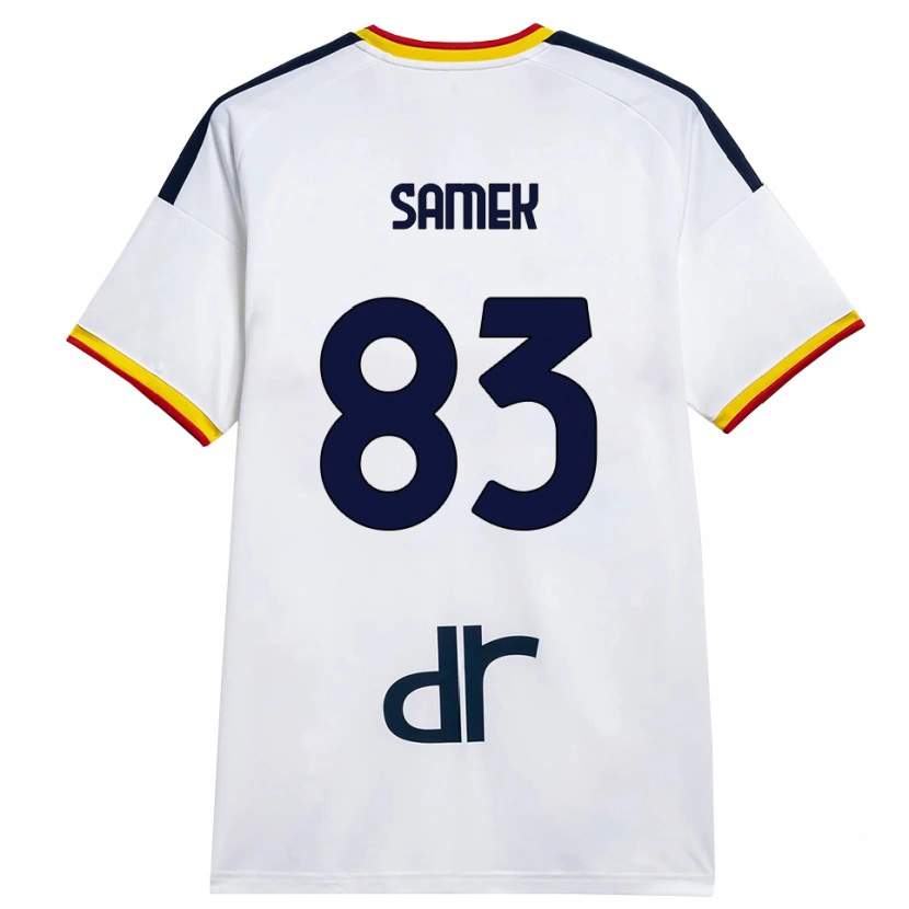 Danxen Enfant Maillot Daniel Samek #83 Blanc Jaune Rouge Tenues Extérieur 2026/27 T-Shirt