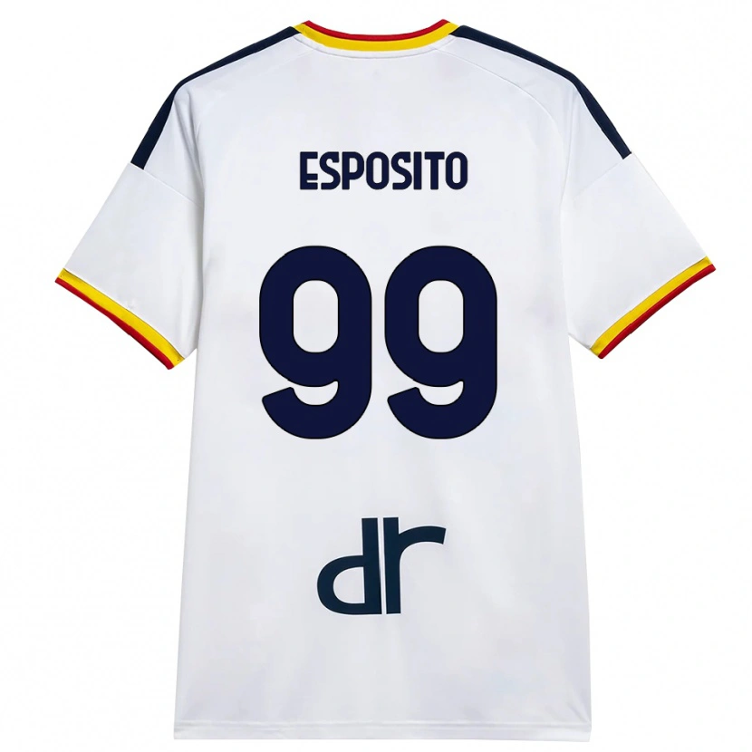 Danxen Enfant Maillot Pasquale Esposito #99 Blanc Jaune Rouge Tenues Extérieur 2026/27 T-Shirt