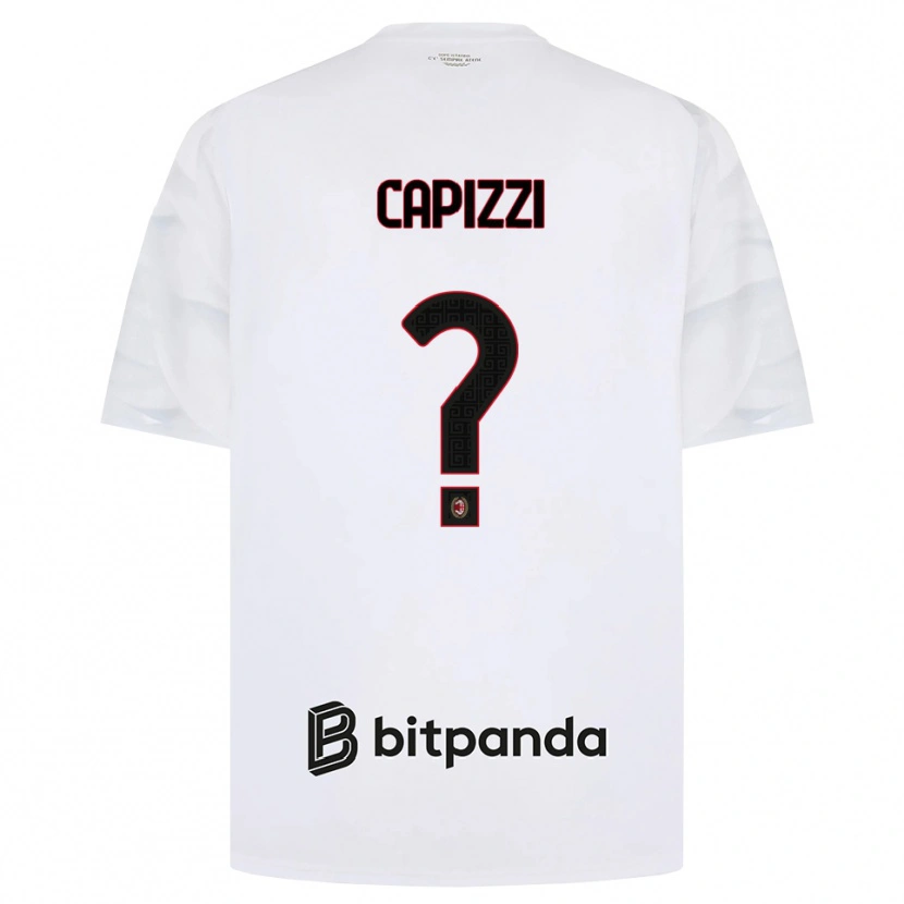 Danxen Enfant Maillot Edoardo Capizzi #0 Blanc Rouge Noir Tenues Extérieur 2026/27 T-Shirt