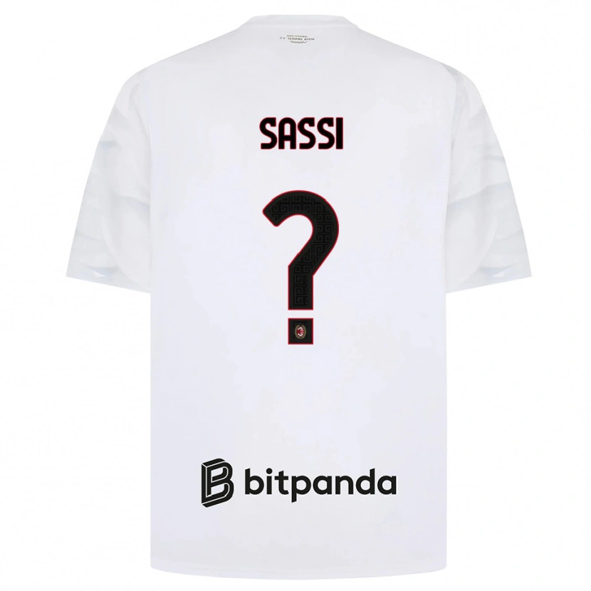 Danxen Enfant Maillot Simone Sassi #0 Blanc Rouge Noir Tenues Extérieur 2026/27 T-Shirt