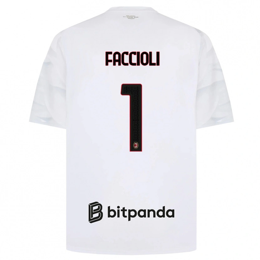 Danxen Enfant Maillot Pietro Faccioli #1 Blanc Rouge Noir Tenues Extérieur 2026/27 T-Shirt