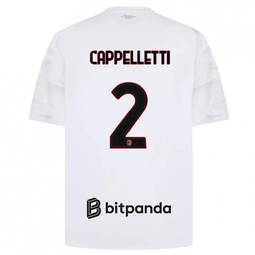 Danxen Enfant Maillot Mattia Cappelletti #2 Blanc Rouge Noir Tenues Extérieur 2026/27 T-Shirt
