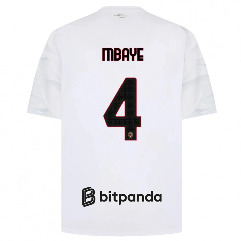 Danxen Enfant Maillot Astin Mbaye #4 Blanc Rouge Noir Tenues Extérieur 2026/27 T-Shirt