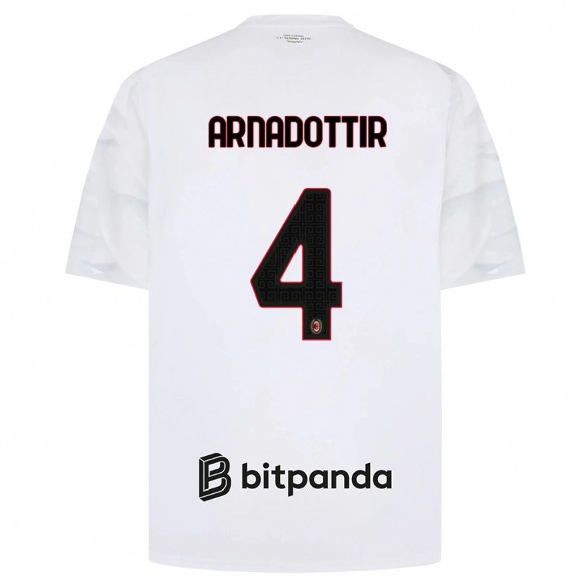 Danxen Enfant Maillot Guony Arnadottir #4 Blanc Rouge Noir Tenues Extérieur 2026/27 T-Shirt