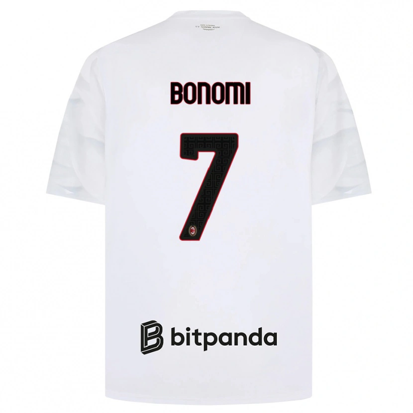 Danxen Enfant Maillot Alessandro Bonomi #7 Blanc Rouge Noir Tenues Extérieur 2026/27 T-Shirt