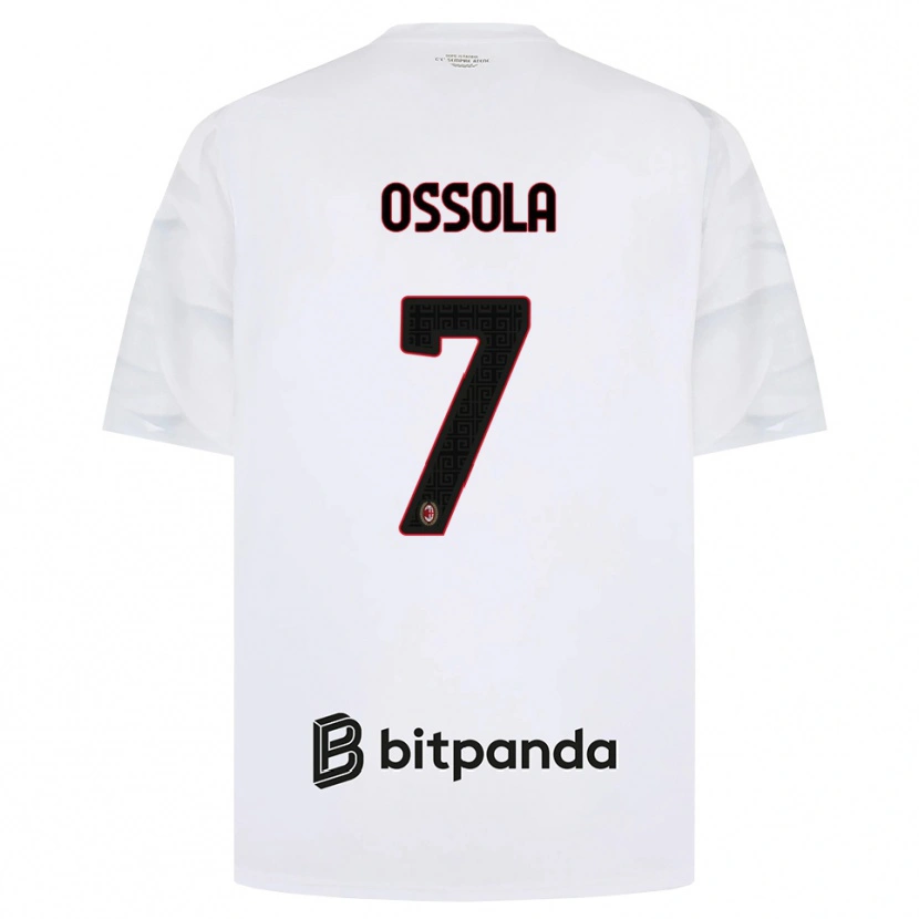 Danxen Enfant Maillot Lorenzo Ossola #7 Blanc Rouge Noir Tenues Extérieur 2026/27 T-Shirt