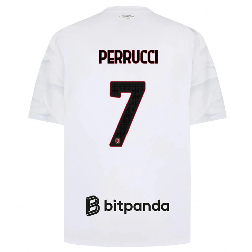 Danxen Enfant Maillot Vincenzo Perrucci #7 Blanc Rouge Noir Tenues Extérieur 2026/27 T-Shirt