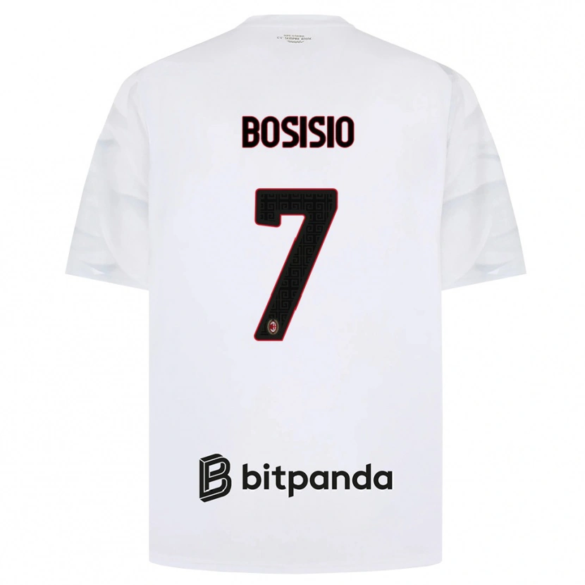 Danxen Enfant Maillot Josue Bosisio #7 Blanc Rouge Noir Tenues Extérieur 2026/27 T-Shirt