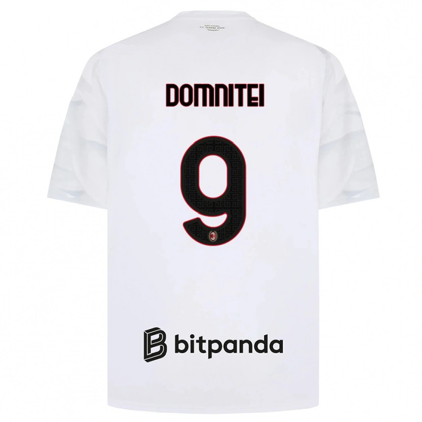 Danxen Enfant Maillot Francesco Domniței #9 Blanc Rouge Noir Tenues Extérieur 2026/27 T-Shirt