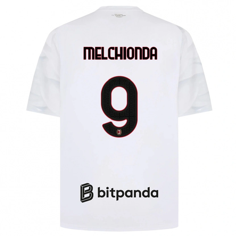 Danxen Enfant Maillot Marco Melchionda #9 Blanc Rouge Noir Tenues Extérieur 2026/27 T-Shirt