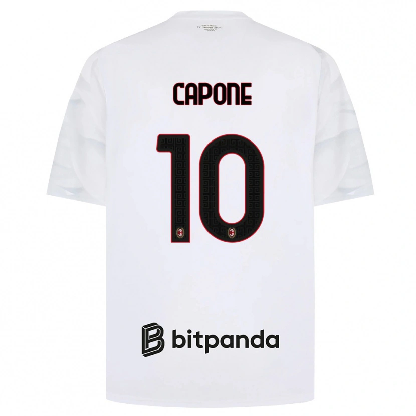 Danxen Enfant Maillot Andrea Capone #10 Blanc Rouge Noir Tenues Extérieur 2026/27 T-Shirt