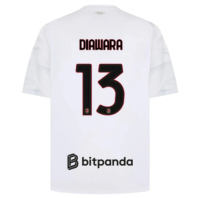 Danxen Enfant Maillot Sankhoun Diawara #13 Blanc Rouge Noir Tenues Extérieur 2026/27 T-Shirt