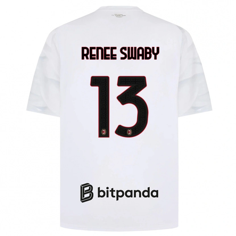 Danxen Enfant Maillot Allyson Renee Swaby #13 Blanc Rouge Noir Tenues Extérieur 2026/27 T-Shirt