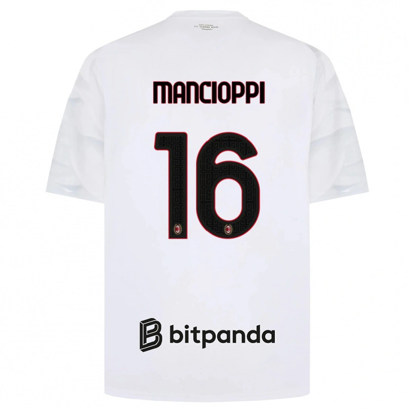 Danxen Enfant Maillot Tommaso Mancioppi #16 Blanc Rouge Noir Tenues Extérieur 2026/27 T-Shirt