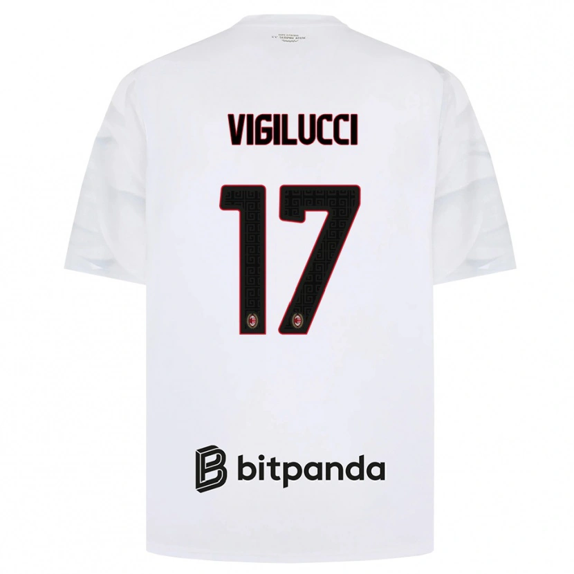 Danxen Enfant Maillot Valery Vigilucci #17 Blanc Rouge Noir Tenues Extérieur 2026/27 T-Shirt