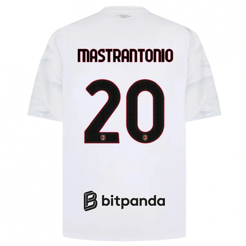 Danxen Enfant Maillot Davide Mastrantonio #20 Blanc Rouge Noir Tenues Extérieur 2026/27 T-Shirt