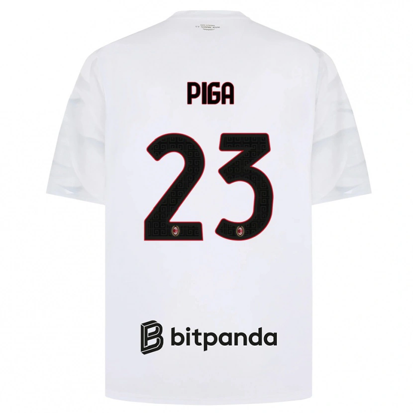 Danxen Enfant Maillot Julie Piga #23 Blanc Rouge Noir Tenues Extérieur 2026/27 T-Shirt