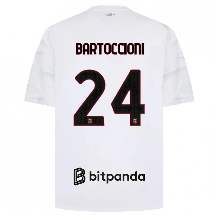 Danxen Enfant Maillot Andrea Bartoccioni #24 Blanc Rouge Noir Tenues Extérieur 2026/27 T-Shirt