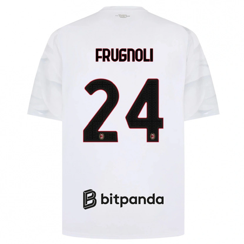 Danxen Enfant Maillot Leonardo Frugnoli #24 Blanc Rouge Noir Tenues Extérieur 2026/27 T-Shirt