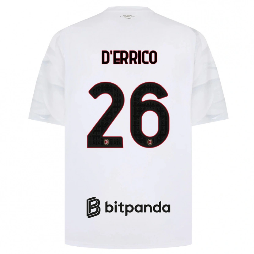 Danxen Enfant Maillot Leonardo D'errico #26 Blanc Rouge Noir Tenues Extérieur 2026/27 T-Shirt