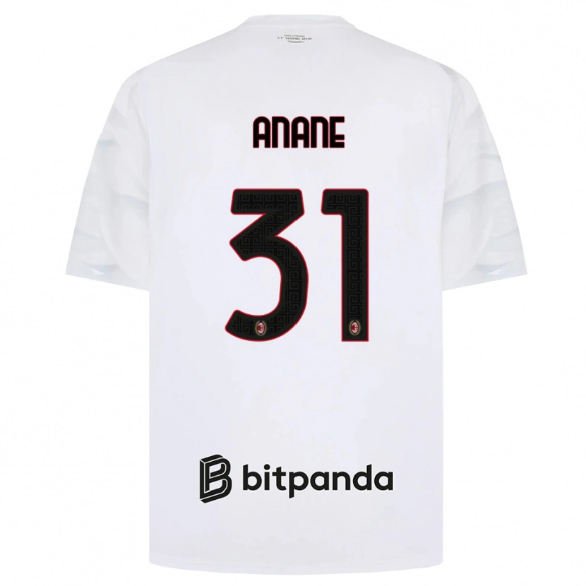 Danxen Enfant Maillot Emmanuel Anane #31 Blanc Rouge Noir Tenues Extérieur 2026/27 T-Shirt