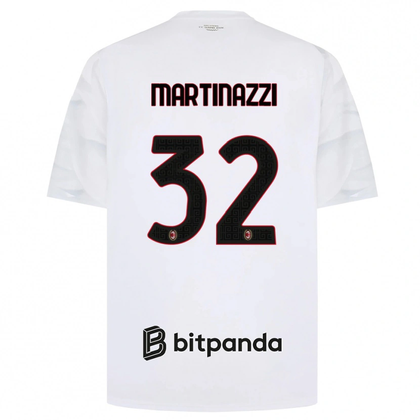 Danxen Enfant Maillot Luca Martinazzi #32 Blanc Rouge Noir Tenues Extérieur 2026/27 T-Shirt