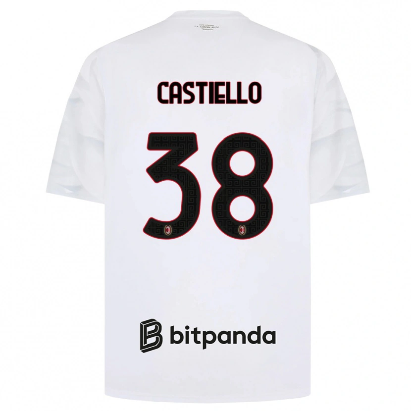 Danxen Enfant Maillot Alex Castiello #38 Blanc Rouge Noir Tenues Extérieur 2026/27 T-Shirt