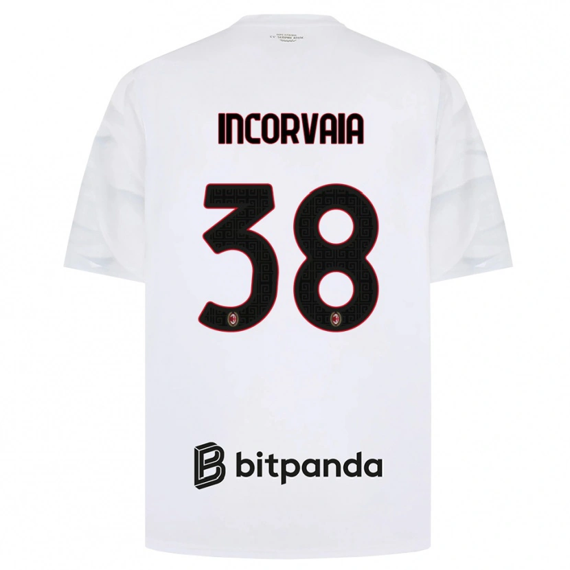 Danxen Enfant Maillot Giovanni Incorvaia #38 Blanc Rouge Noir Tenues Extérieur 2026/27 T-Shirt