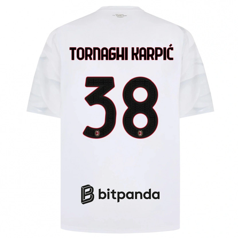 Danxen Enfant Maillot Lavinia Tornaghi Karpić #38 Blanc Rouge Noir Tenues Extérieur 2026/27 T-Shirt
