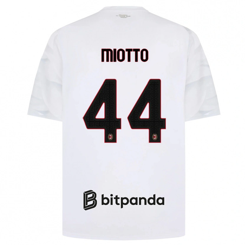 Danxen Enfant Maillot Giorgia Miotto #44 Blanc Rouge Noir Tenues Extérieur 2026/27 T-Shirt