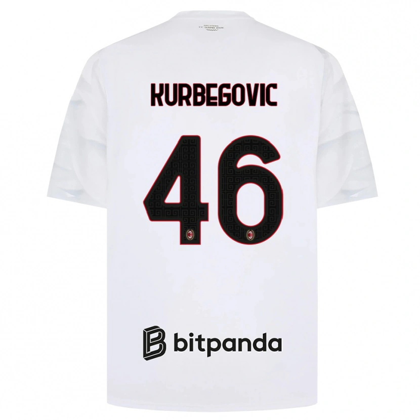 Danxen Enfant Maillot Dino Kurbegovic #46 Blanc Rouge Noir Tenues Extérieur 2026/27 T-Shirt