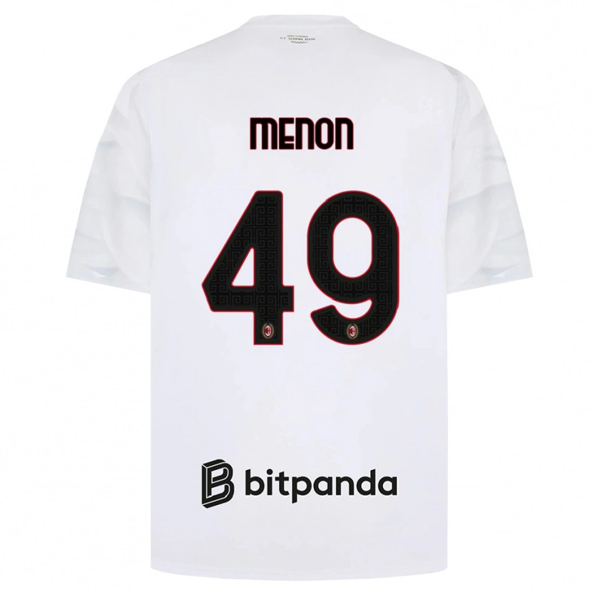 Danxen Enfant Maillot Luca Menon #49 Blanc Rouge Noir Tenues Extérieur 2026/27 T-Shirt