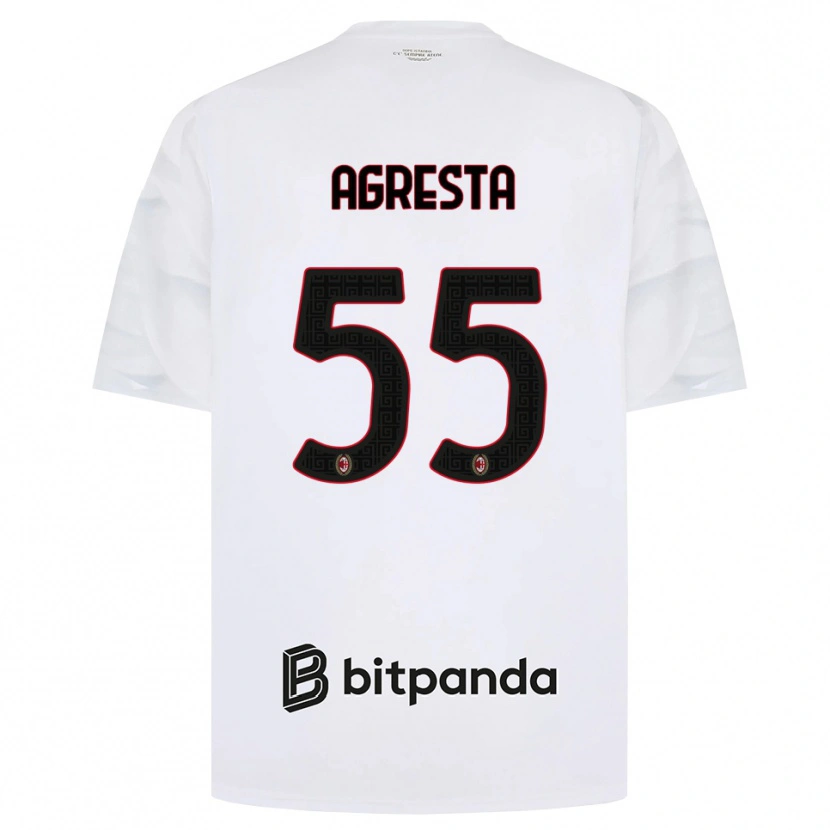 Danxen Enfant Maillot Stefano Agresta #55 Blanc Rouge Noir Tenues Extérieur 2026/27 T-Shirt