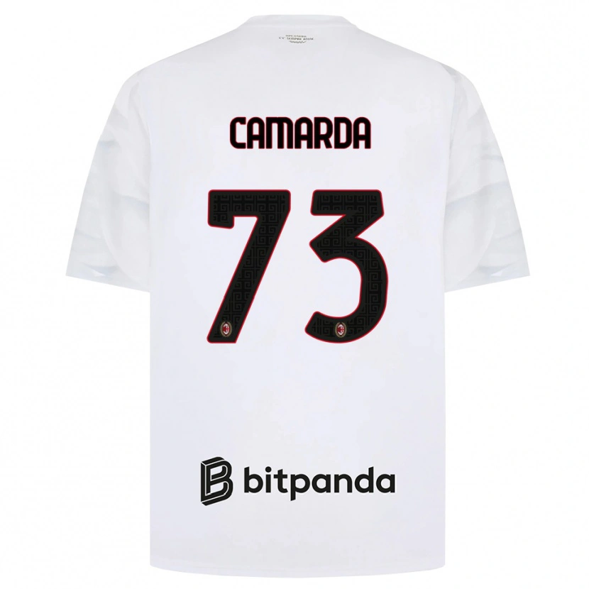 Danxen Enfant Maillot Francesco Camarda #73 Blanc Rouge Noir Tenues Extérieur 2026/27 T-Shirt