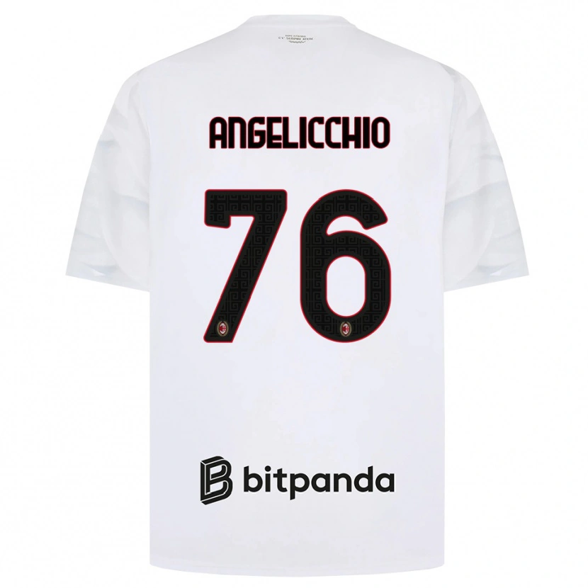 Danxen Enfant Maillot Mattia Angelicchio #76 Blanc Rouge Noir Tenues Extérieur 2026/27 T-Shirt