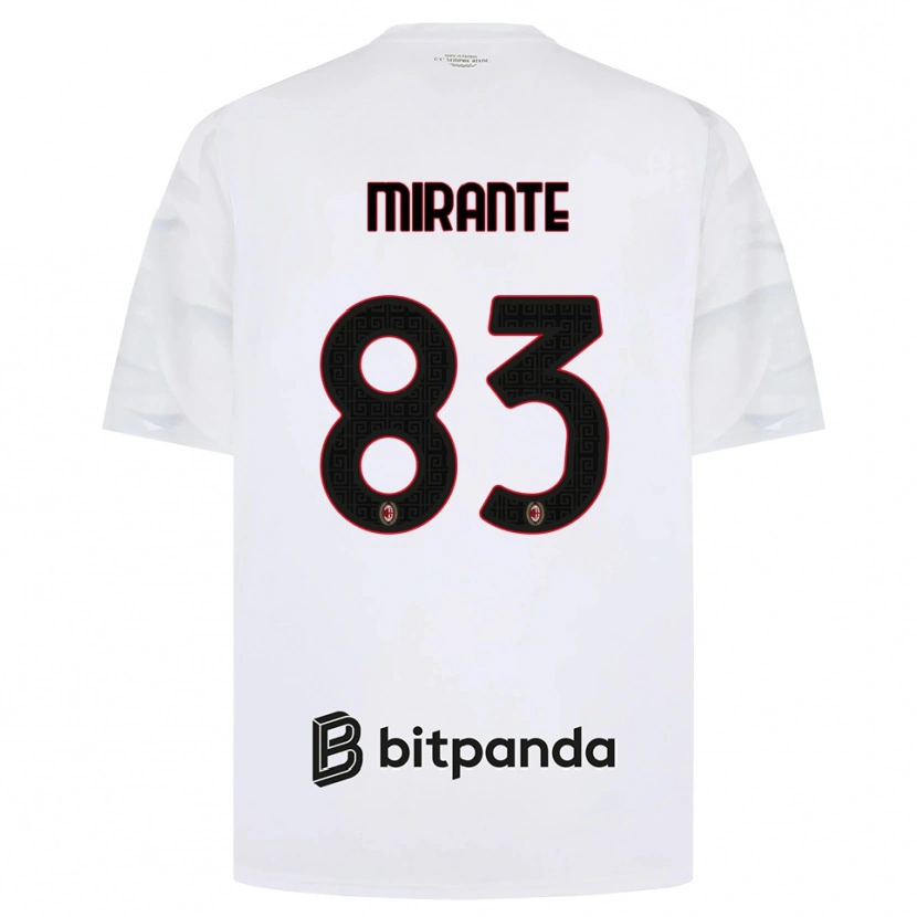 Danxen Enfant Maillot Antonio Mirante #83 Blanc Rouge Noir Tenues Extérieur 2026/27 T-Shirt